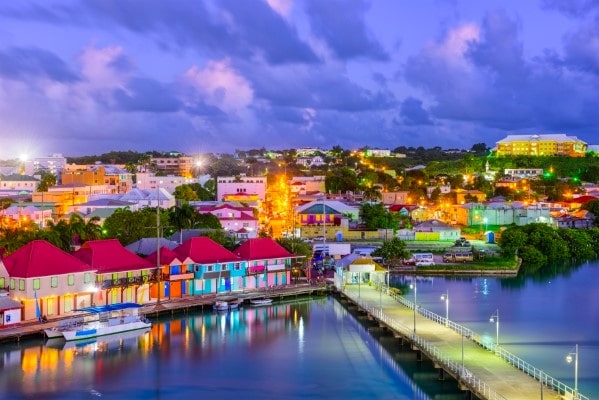 Antigua's skyline, Caribbean