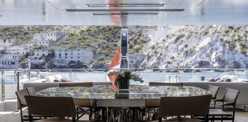 LEL yacht al fresco dining for 12