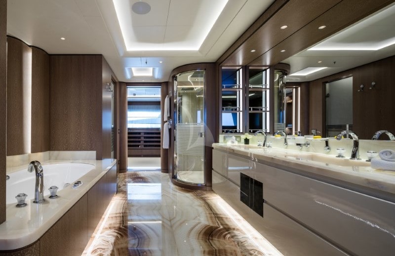 OPari yacht en suite bathroom