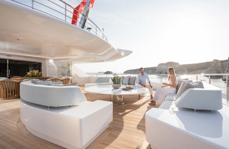OPari yacht aft upper deck lounges