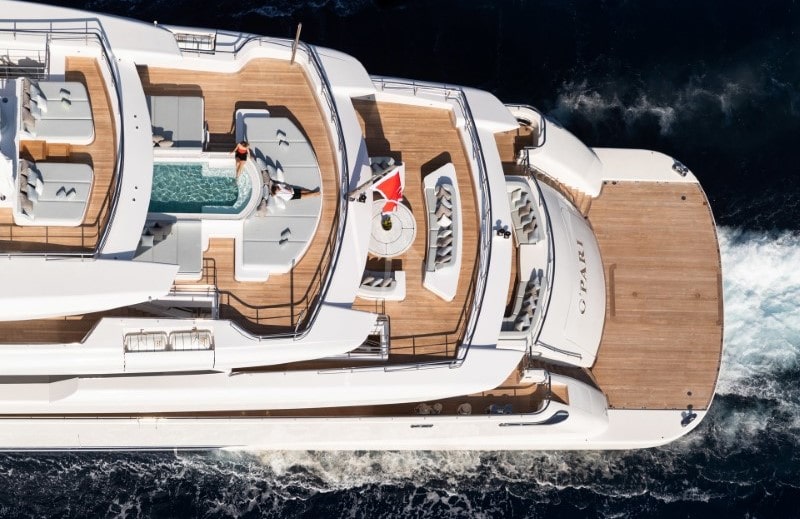 OPari yacht aerial view